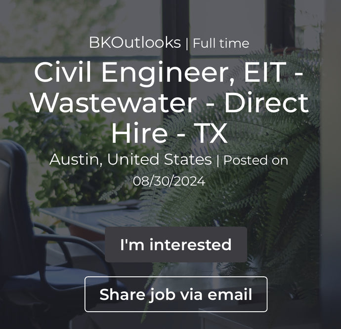 Civil Engineer, EIT - Wastewater - Direct Hire - TX